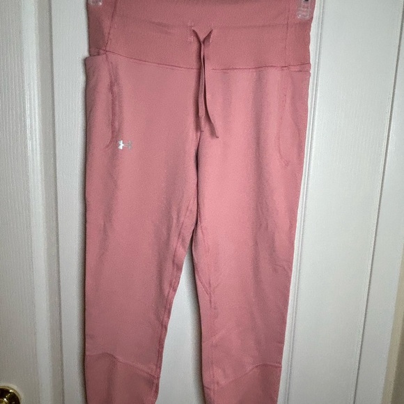 Under Armour Girls Meridian Rib Waistband Ankle Leggings  Mauve/pink Size Medium - Picture 1 of 6